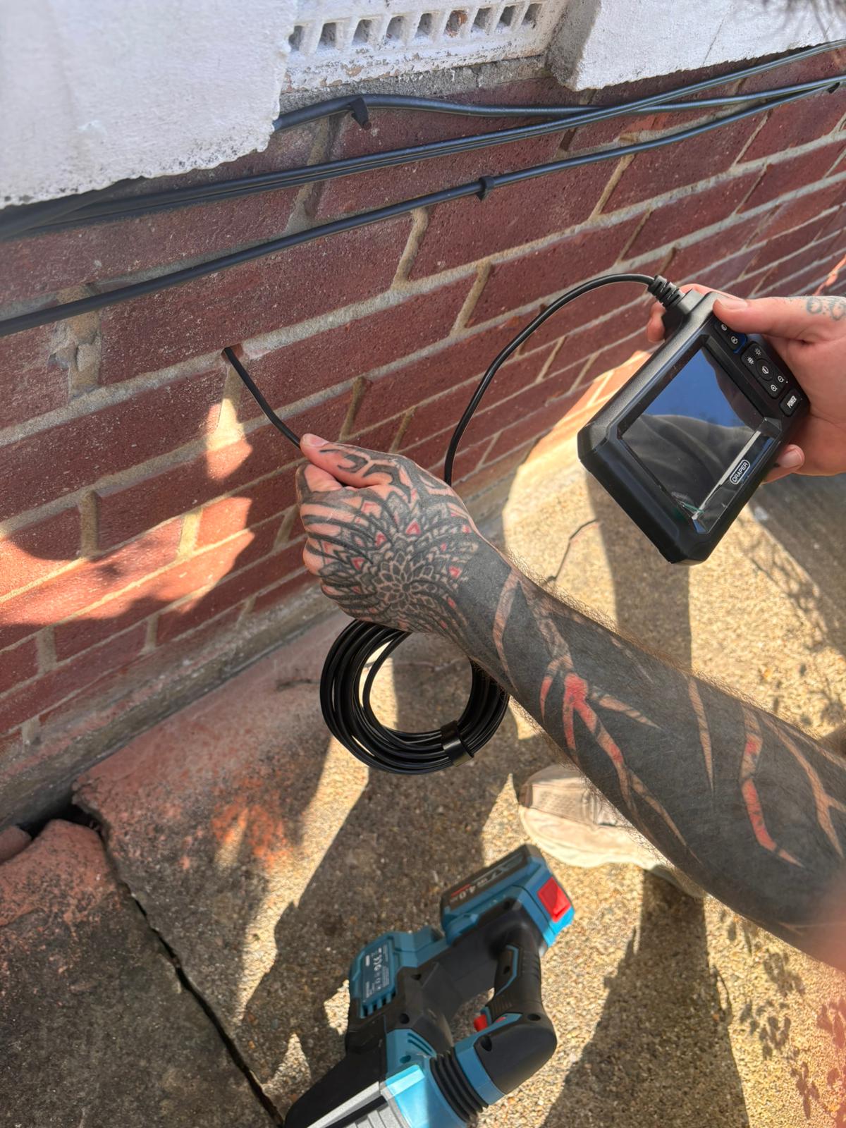 Cavity wall insulation being installed in a Yorkshire property