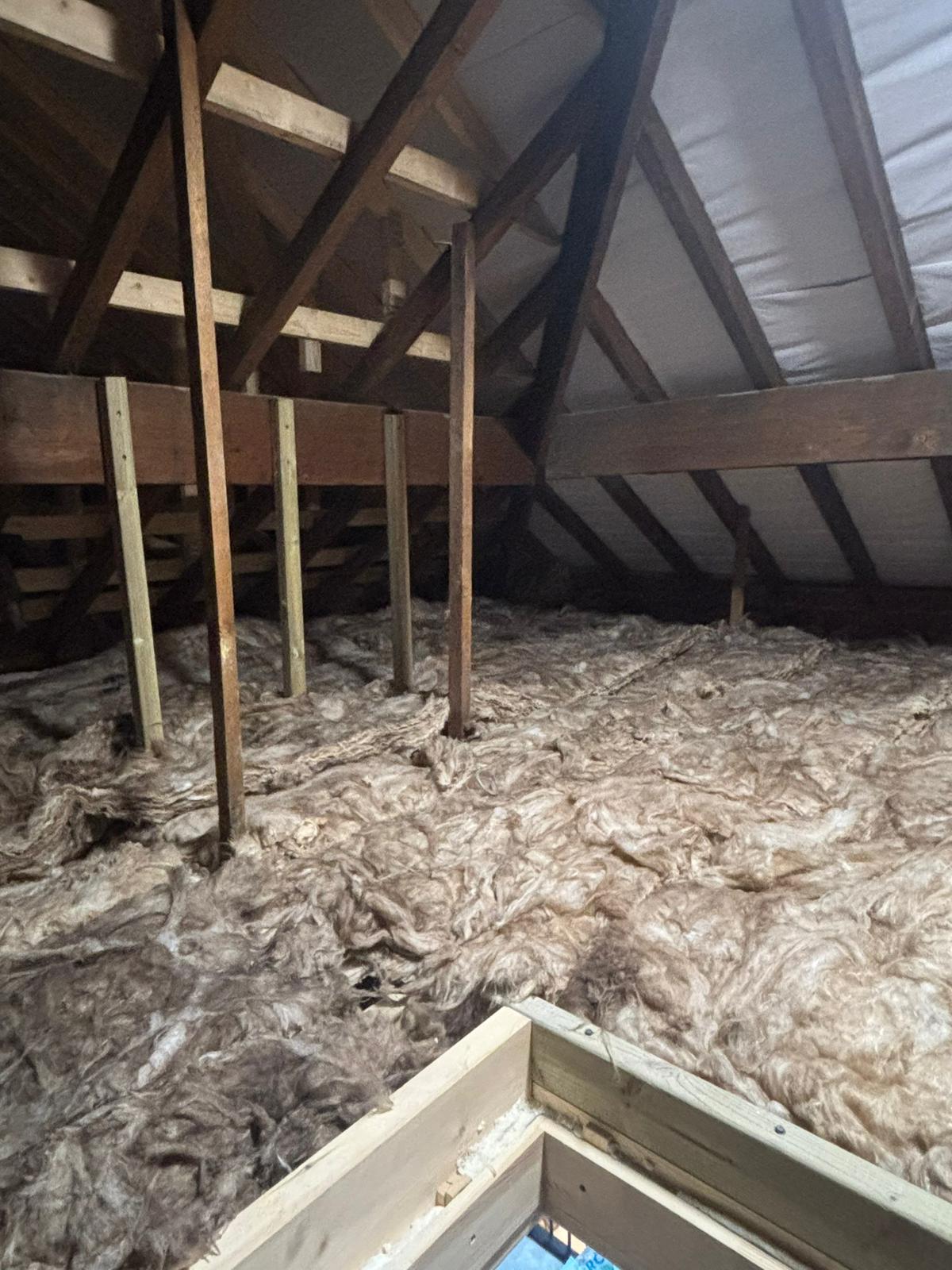 Loft insulation installation in a Yorkshire property