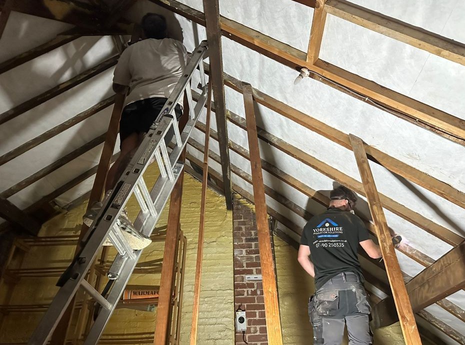 Spray foam removal from a Yorkshire loft space