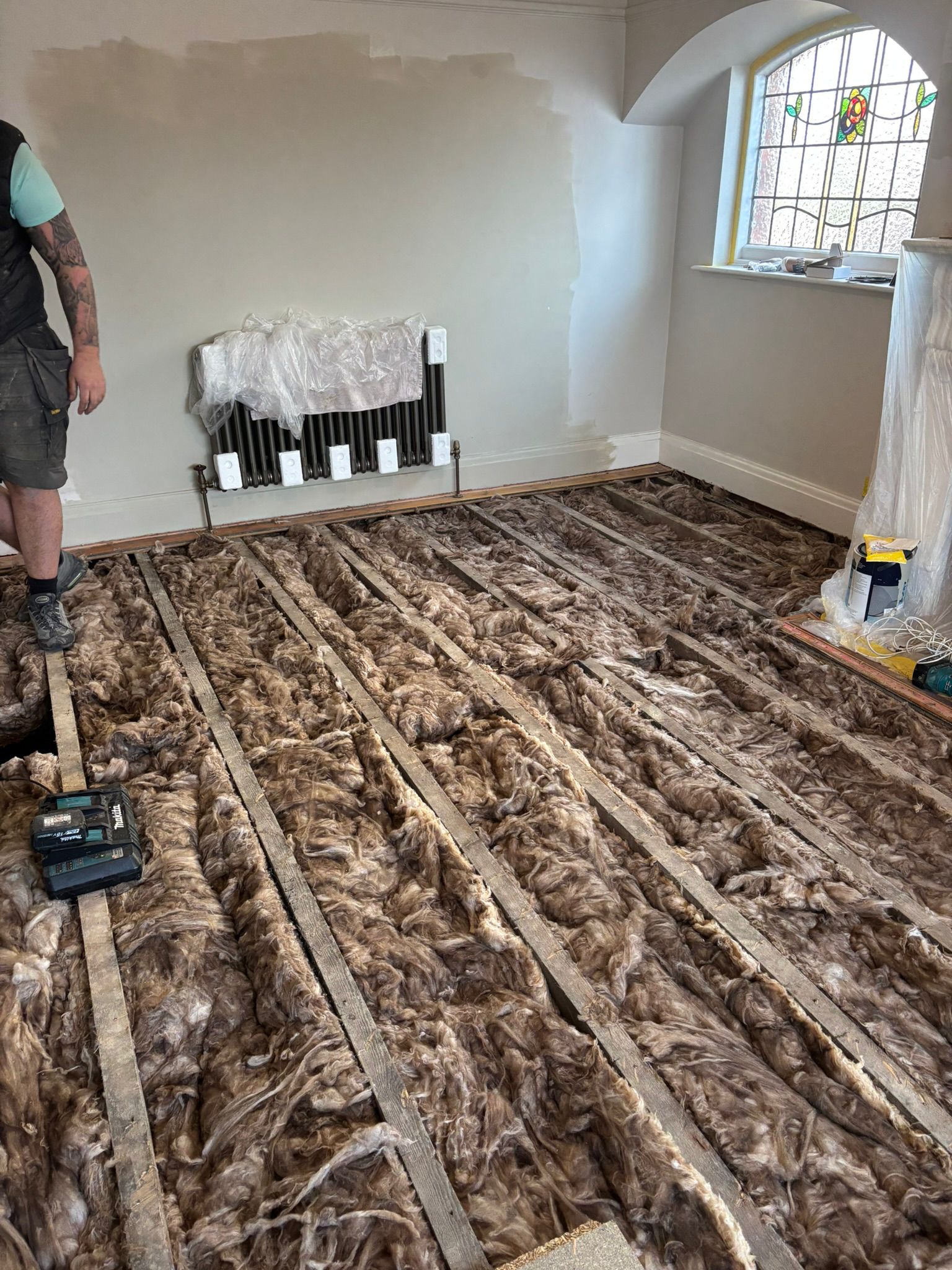 Underfloor insulation installed in a Yorkshire property